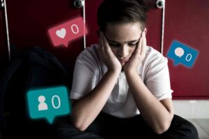 Business owner struggling with low social media engagement and missed leads due to a lack of social media strategy.
